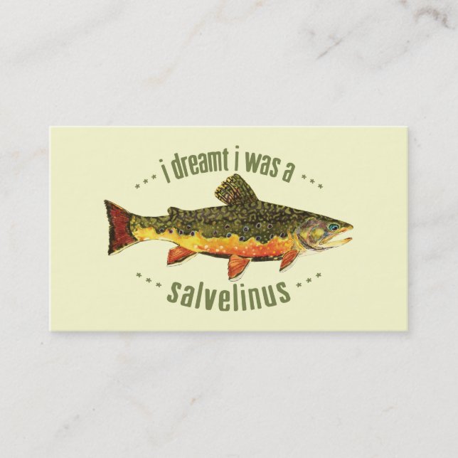 Cartão De Visita Pesca com Mosca de Truta (Frente)