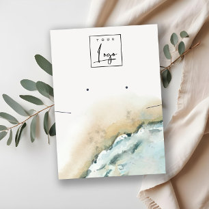 Cartão De Visita Pescoço da praia de areia das ondas do mar costeir