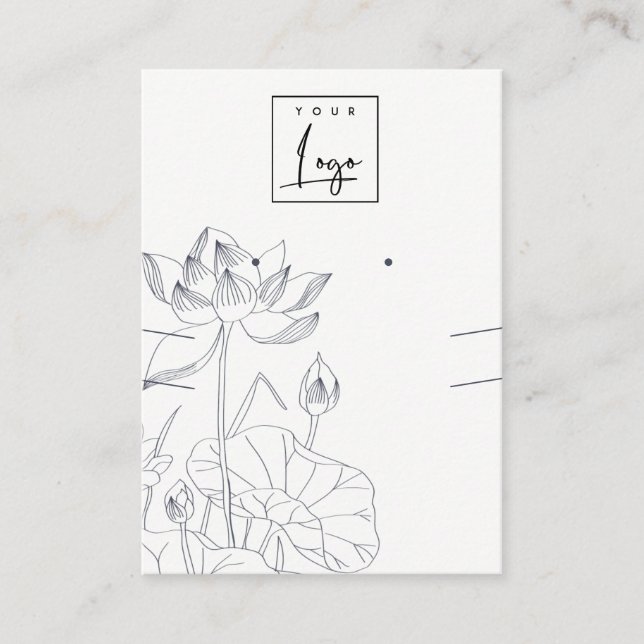 Cartão De Visita Pescoço de Arranque com Esboço Fluvial Mínimo (Frente)