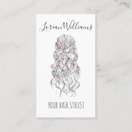 Cartão De Visita Pêssego ondulado ondulado do Pastel elegante QR