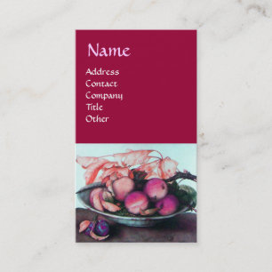 Cartão De Visita Pêssegos, Ameixas e Folhas de FRUTA da SEASON