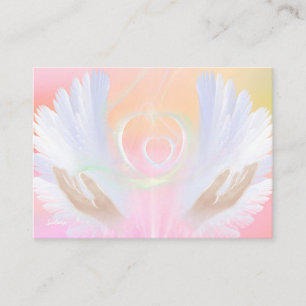 Cartão De Visita Pêssegos e Cream Angel Wings Healing Card