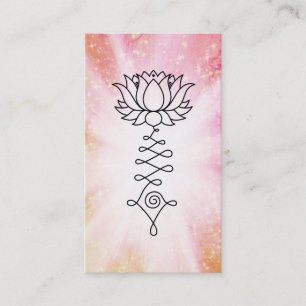 Cartão De Visita *~* Pessegueira cor-de-rosa Esmagadora Lotus Reiki