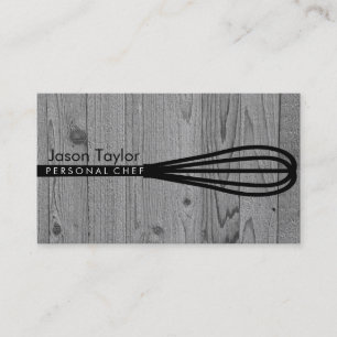 Cartão De Visita Pessoal Chef Catering Bakery Cinza de whisky Madei