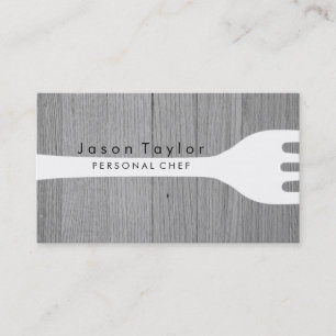 Cartão De Visita Pessoal Chef Catering Cinzas