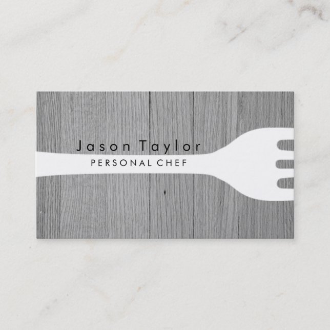 Cartão De Visita Pessoal Chef Catering Cinzas (Frente)