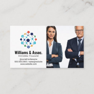Cartão De Visita Pessoas de Negócios de Terno Logotipo Corporativ