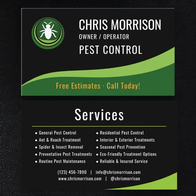 Cartão De Visita Pest Control Service (Criador carregado)