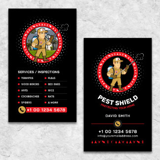 Cartão De Visita Pest control Service, Exterminator, Fumigation