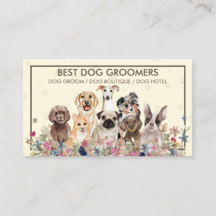 Cartão De Visita Pet Amarelo de Molas de Cães