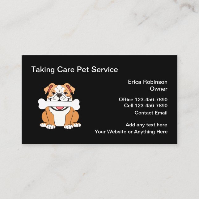 Cartão de visita Pet Care Simples (Frente)