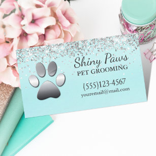 Cartão De Visita Pet De Cão De Silver De Luxo