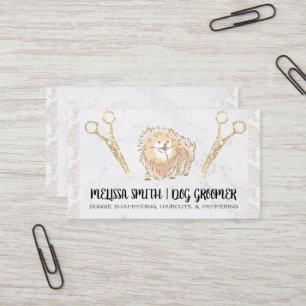 Cartão De Visita Pet Groomer   Pomerano Cute   Cuidados de saúde