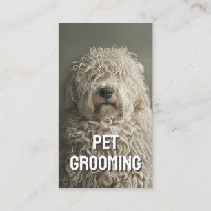 Cartão De Visita Pet Grooming Salon Care Boutique Komondor Retrato