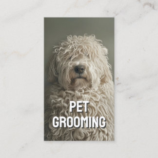 Cartão De Visita Pet Grooming Salon Care Boutique Komondor Retrato
