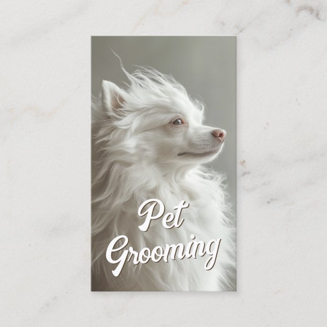 Cartão De Visita Pet Grooming Salon Care Boutique Spitz Retrato (Frente)
