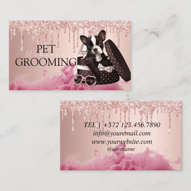 Cartão De Visita Pet Grooming Spa Salon Puppy (Frente/Verso)