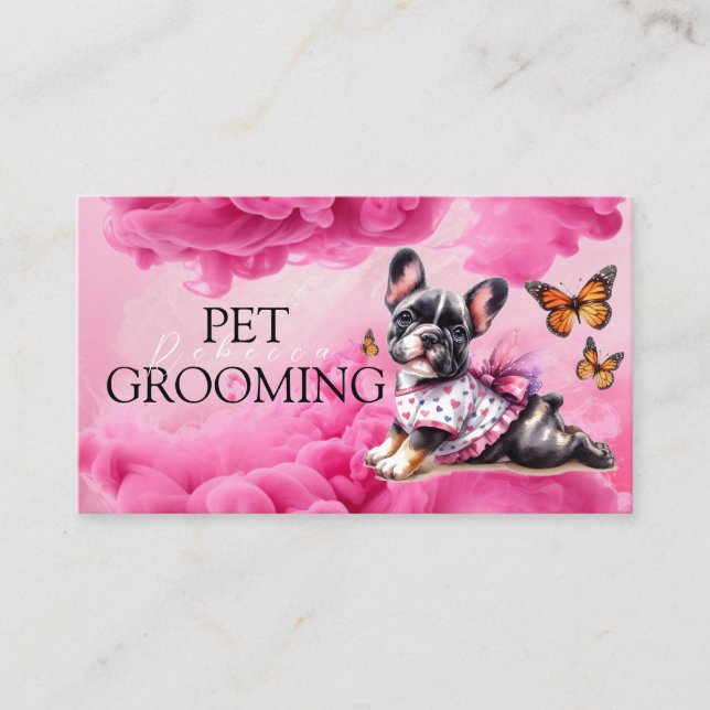 Cartão De Visita Pet Grooming Spa Salon Puppy (Frente)