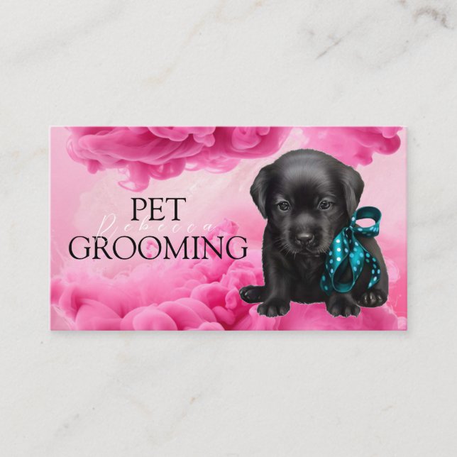 Cartão De Visita Pet Grooming Spa Salon Puppy (Frente)