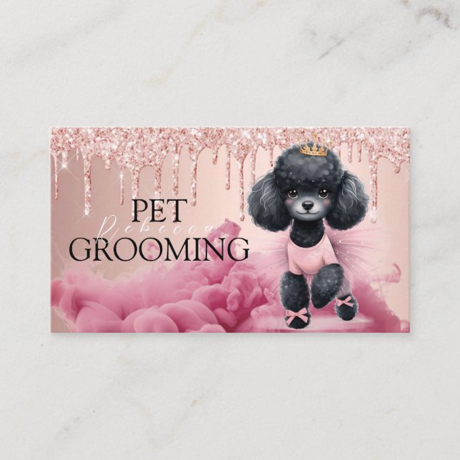 Cartão De Visita Pet Grooming Spa Salon Puppy (Frente)