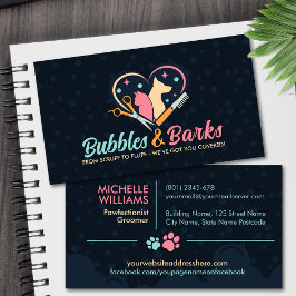 Cartão De Visita Pet Grooming Studio - Serviços do Groomer