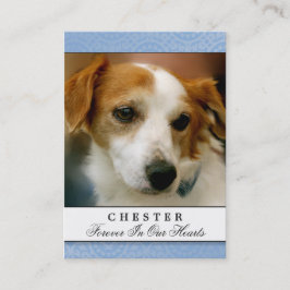 Cartão De Visita Pet Memorial Light Blue Contented Poem