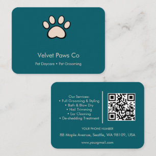 Cartão De Visita Pet Paws Grooming Personalizar Mínimo Multi-Propós