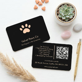 Cartão De Visita Pet Paws Grooming Personalizar Mínimo Multi-Propós