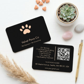 Cartão De Visita Pet Paws Grooming Personalizar Mínimo Multi-Propós