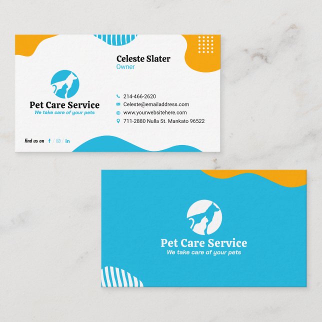 Cartão De Visita Pet Sentado, Clínica Veterinária, Vet, Pet Care, C (Frente/Verso)