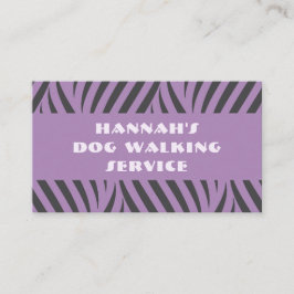 Cartão De Visita Pet Sitter Dog Andando com Abstrato púrpura
