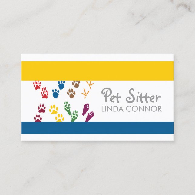 Cartão De Visita Pet Sitter Dog Walker Animal Groomer (Frente)