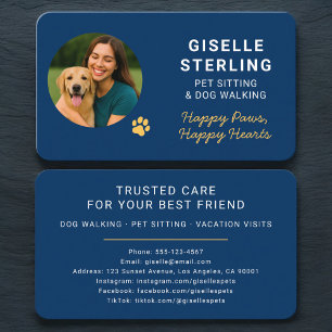 Cartão De Visita Pet Sitter e Cãozinho Caminheiro