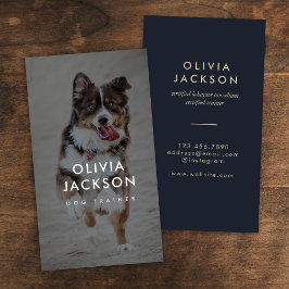 Cartão De Visita Pet Sitter Mínimo Moderno do Treinador de Cães