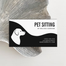 Pet Sitting Service Dog Silhouket Black and White