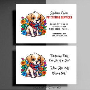 Cartão De Visita Pet Sitting Service Fuppy