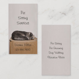 Cartão De Visita Pet Sitting Services Cat Grooming Dog Andando