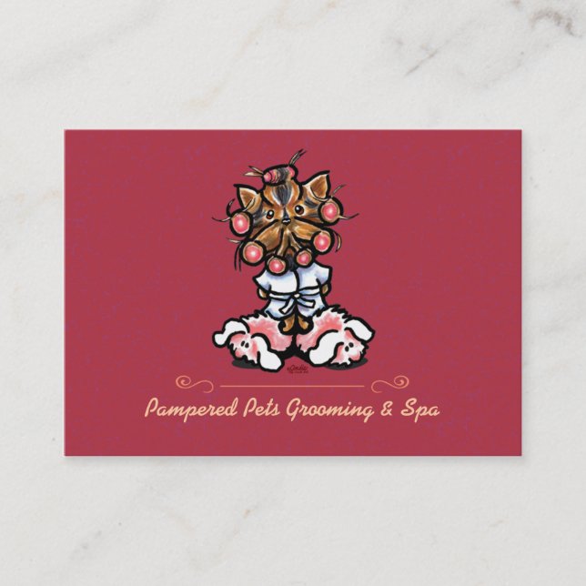 Cartão De Visita Pet Spa Dog Groomer Business Creamsicile Modern (Frente)