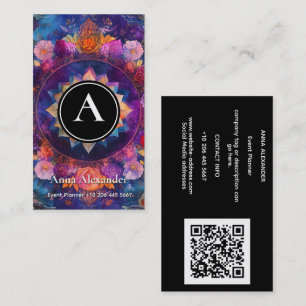 Cartão De Visita Pétalas Vivas   Design de Mandala Floral