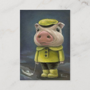 Cartão De Visita Peter o porco que navega seu barco
