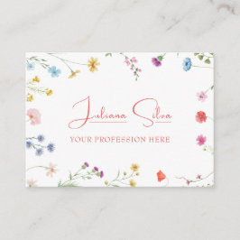 Cartão De Visita Petite Floral Padrão com QR