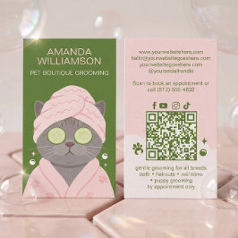 Cartão De Visita Petshop de Gatos Mimados Spa Salão de Embelezament