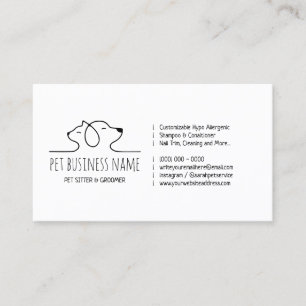 Cartão De Visita Petsitter cão e gato logotipo veterinário