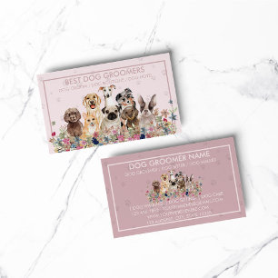 Cartão De Visita PetSitter cão veterinário, cor-de-rosa