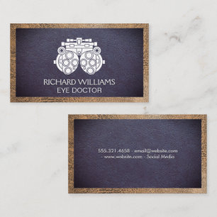 Cartão De Visita Phoropter   Médico ocular   Contexto do couro