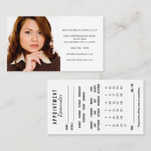 Photo Appointment Reminder Calendar Business Card