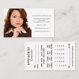 Cartão De Visita Photo Appointment Reminder Calendar Business Card
