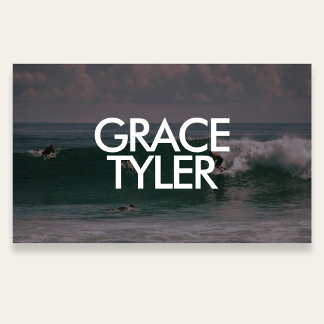 Cartão De Visita Photo Bold Modern QR Code White Business Card