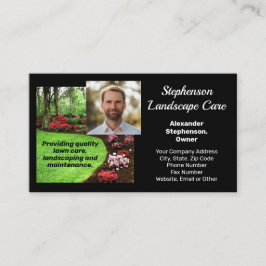Cartão De Visita Photo Green Landscape Lawn Care Business