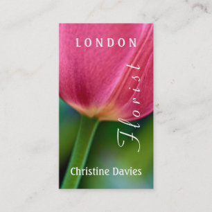 Cartão De Visita Photograhy macro da tulipa roxa, florista